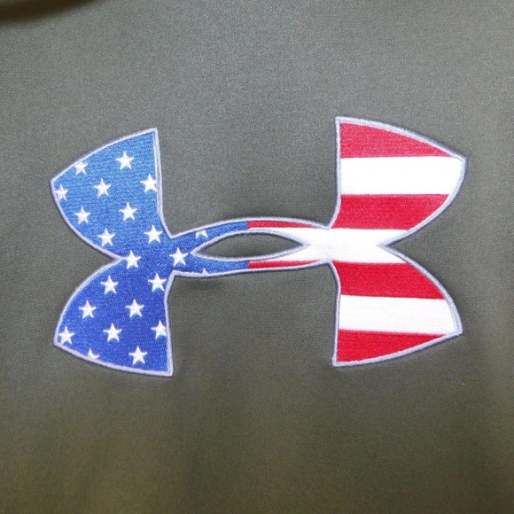 Under Armour Sweatshirt Adult S Hoodie Olive Green USA Protect This House Logo - Picture 5 of 7